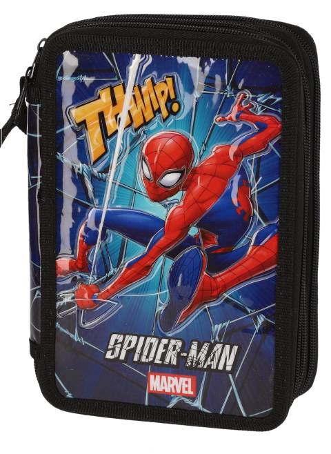 Penar 3D Spiderman Albastru cu 3 Fermoare Neechipat pentru Scoala